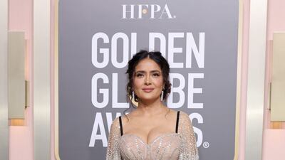Salma Hayek wears Gucci. AFP