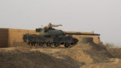 A Pakistani army tank stands at the Pakistan-Afghanistan border in Chaman. AFP