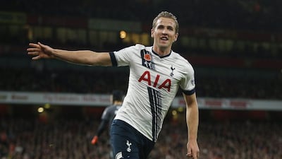 Tottenham’s Harry Kane celebrates scoring the opening goal. Andrew Couldridge / Reuters