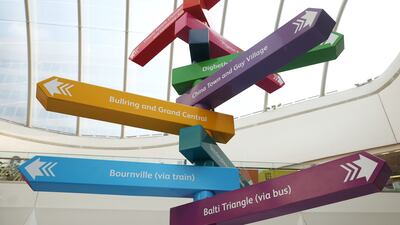 A sign post with venue directions in Birmingham. Getty Images