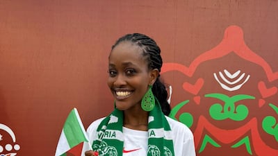 A Nigerian supporter outside the Fez Stadium, Fes, Morocco ahead of the last-16 Africa Cup of Nations match. All photos: Andy Mitten for The National