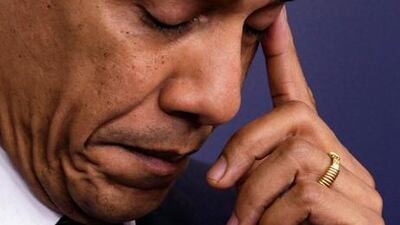 US president Barack Obama was overcome with emotion speaking about the shooting at Sandy Hook Elementary School in Newtown, Connecticut. Yuri Gripas / Reuters