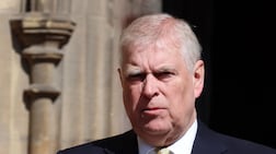Britain's then-Prince Andrew attends the Easter Service at Windsor Castle on April 20, 2025. EPA
