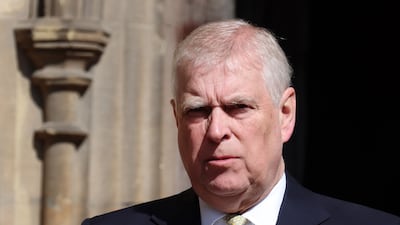 Britain's then-Prince Andrew attends the Easter Service at Windsor Castle on April 20, 2025. EPA