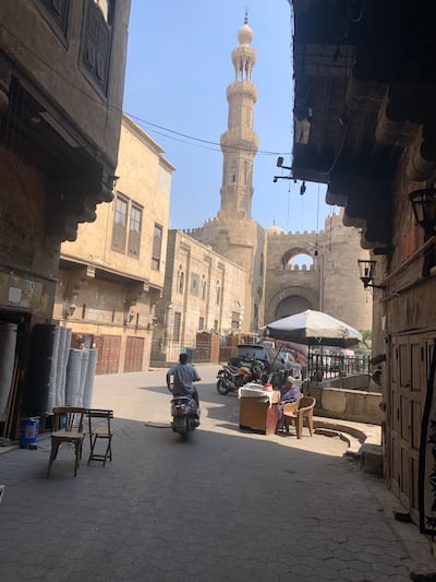 Bab Zewilla, one of the medieval gates of Cairo, as seen from the "tentmaking" area of El Khayamiyah in the city's old quarter. Hamza Hendawi / The National