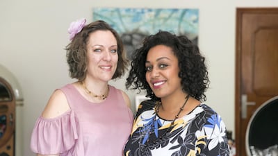 Eleonora Fornelli, left, and Shereen Zarroug, co-founders of Belly Baby Mom, a doula and childbirth agency in Dubai. Reem Mohammed / The National