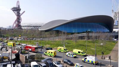 Emergency services near the Aquatics Centre. PA
