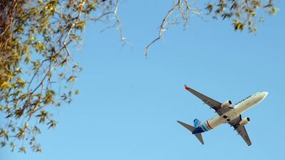 An aircraft by Fly Dubai takes off from Dubai International Airport. EPA