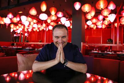 Tim Raue, at his Dragonfly restaurant in City Walk in Dubai that has since shut down. Pawan Singh / The National