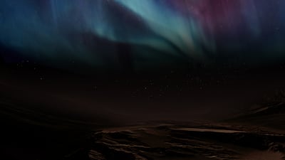 A rendering of how the Mars aurora would look from the planet surface. Courtesy Emirates Mars Mission