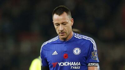 Chelsea’s John Terry looks dejected as he walks off at full time in the Premier League loss on Saturday to Stoke City. Ed Sykes / Action Images / Reuters