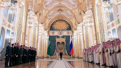 The dramatic improvement in relations between Russia and Saudi Arabia comes even though both countries support different sides in the six-year war in Syria. Yuri Kadobnov / AFP Photo