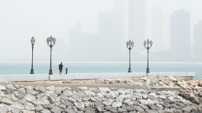 Poor visibility in the city of Abu Dhabi. All Photos by Khushnum Bhandari for The National