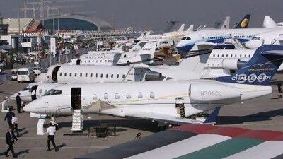 Business and pleasure: the Middle East is expected to be a hub for business aviation estimated to be worth more than $1 billion by 2018. Above, visitors tour Dubai's international airshow in November. Nikhil Monteiro / Reuters