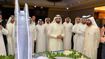 Sheikh Mohammed looks at projects planned by Investment Corporation of Dubai. Wam