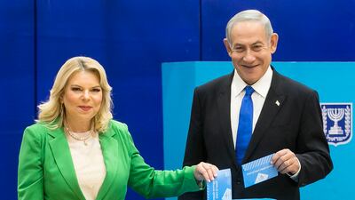 Israeli Prime Minister Benjamin Netanyahu says the media and political opponents are unfairly targeting his wife, Sara Netanyahu. Getty Images