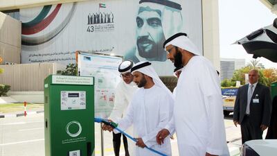 Dubai Electricity Authority calls for electric car owners to visit customer service centers to register and get a green card charger.