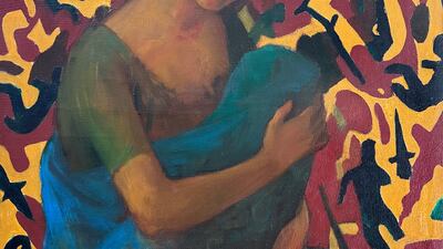 Mother and Child (1999) by Chandraguptha Thenuwara. Photo: Saskia Fernando Gallery