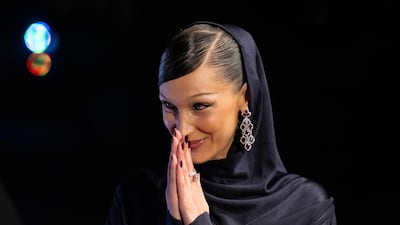 Bella Hadid, seen here at an event in Qatar in 2022, has issued her first comments on the war. AFP