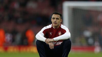 Arsenal's Alexis Sanchez shown last weekend before his team played Chelsea in the Premier League. AFP / IK Images / January 24, 2016