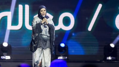 Maaly Al Asousi from Kuwait at the Arab Hope Maker Awards ceremony in Dubai. Reem Mohammed / The National