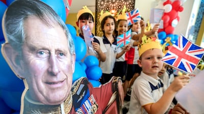 Repton School Abu Dhabi pupils enjoyed the festivities ahead of the coronation ceremony. Victor Besa / The National