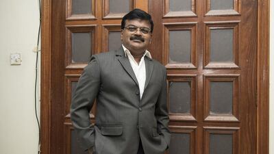 Vijay Raghavan, a Keralite who works in the UAE, at the opening of the UAE Consulate in the southern Indian state. Vidhyaa for The National