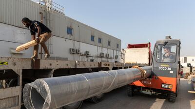 Trident Support has a joint venture with Fabtech International, a steel fabrication company in Jebel Ali, that builds the big flagpoles.