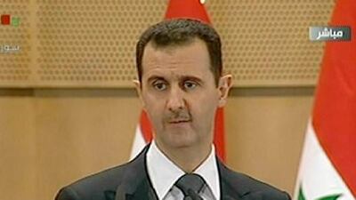 Syrian President Bashar Al Assad addresses the nation from Damascus University.