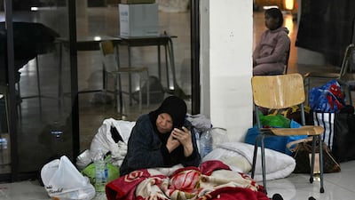 A school turned into a shelter north of Beirut, as Israel orders huge parts of Lebanon's population to leave their homes. AFP