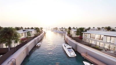 A canal view of Falcon Island at Al Hamra's residential development in Ras Al Khaimah. Photo: Al Hamra
