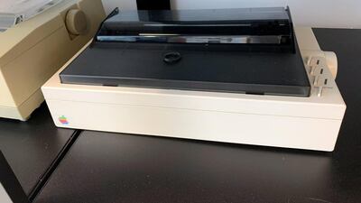 This Apple Scribe printer utilized special thermal paper. The quality was poor and the printing was slow, but the thermal paper was an innovative idea at the time. Cody Combs / The National