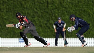 UAE batsman Rameez Shahzad played a great innings against Scotland on Tuesday. Chris Whiteoak / The National