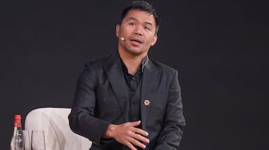 Manny Pacquiao at the World Sports Summit at Madinat Jumeirah in Dubai. Antonie Robertson / The National