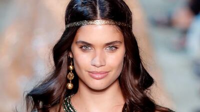 Applied to net, the lavish bead work at Elie Saab appears to float on the skin. Charles Platiau / Reuters