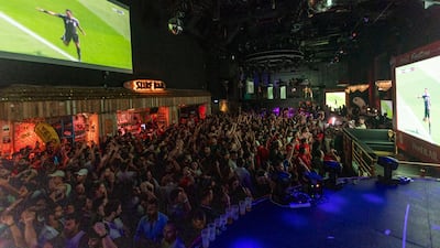 Football fans flocked to Bla Bla at the Beach for the match.