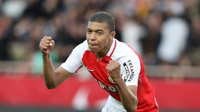 Monaco's French forward Kylian Mbappe celebrates after scoring a goal against Bordeaux on March 11, 2017 at the Louis II Stadium in Monaco. Valery Hache / AFP