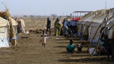 Many are stuck in tented camps like this one in Gadaref. The UN said 18 million of Sudan's 48 million people are acutely food insecure, five million of whom have reached the last level before famine