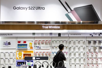 Samsung grew its market share in the smartphone industry during the first quarter of 2022 after releasing new models of its flagship products, even as global smartphone shipments dropped. EPA