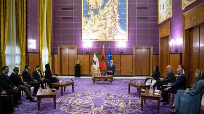 Sheikh Khaled bin Mohamed, Crown Prince of Abu Dhabi, with Edi Rama, Prime Minister of Albania in Tirana