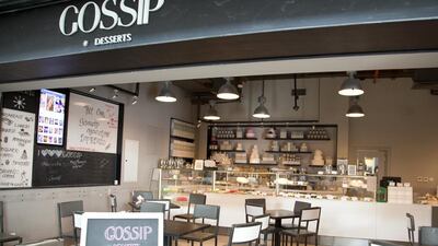Gossip Desserts in Sharjah. The cafe is due to open branches in Abu Dhabi and Dubai. Courtesy Gossip Desserts