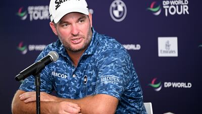 Ryan Fox speaks to the media prior to the DP World Tour Championship at Jumeirah Golf Estates. Getty