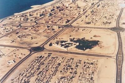 Ariel view of Abu Dhabi and Al Hosn Palace. Courtesy Al Ittihad
