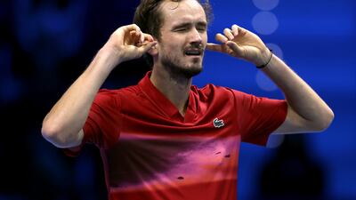 Daniil Medvedev said he tried to "block the noise" during his win over Alex de Minaur at the ATP Finals at the Inalpi Arena in Turin, on November 12, 2024. AP
