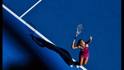 Dominika Cibulkova serves to Ashleigh Barty during their women's singles match at the Australian Open. Toby Melville / Reuters