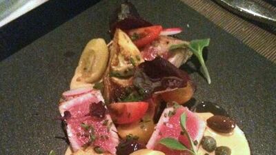 Tuna tonnato starter at West 14th steakhouse located on Dubai’s Palm Jumeirah (Photo by Rebecca McLaughlin-Duane)