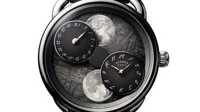 Hermes Arceau Le’heure de la lune was deemed best calendar and astronomy watch at the Grand Prix d’Horlogerie de Genève and will be on display at Dubai Watch Week. Courtesy Hermes