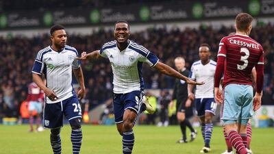 Brown Ideye celebrates scoring West Brom's third goal in their 4-0 win over West Ham on February 14. Michael Regan / Getty
