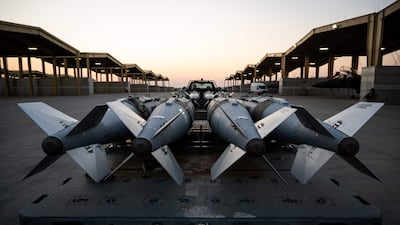 Ordnance is prepared for US F-15E Strike Eagles in support of Operation Hawkeye Strike against ISIS forces in Syria. AFP