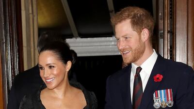Meghan, Duchess of Sussex, and Prince Harry, Duke of Sussex, attend the annual Royal British Legion Festival of Remembrance. Getty Images